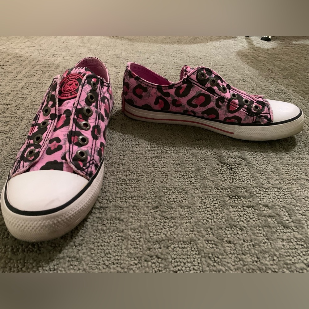 Ed Hardy Fuchsia Leopard Slip on